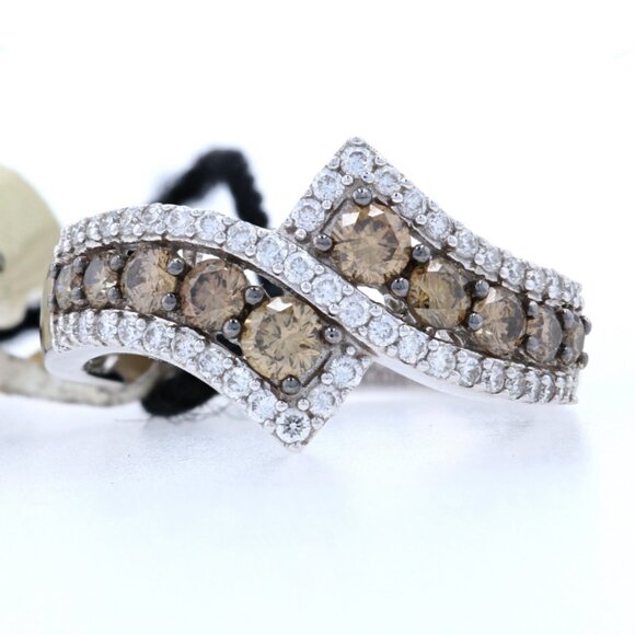 NEW Le Vian Diamond Ring - 14k White Gold Bypass 1.04ctw - Picture 1 of 6